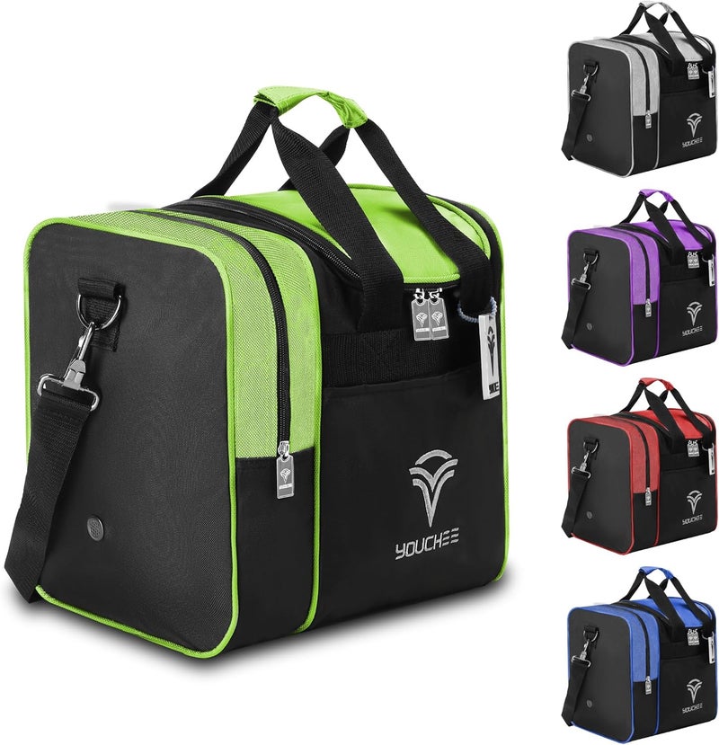 Yoochee Single Ball Bowling Tote Bag with Padded Ball Holder, Fits Bowling Shoes Up to Men’s Size 14, Durable Full-Size Bowling Bag with Accessory Pockets for Practice & League Play - Image 1